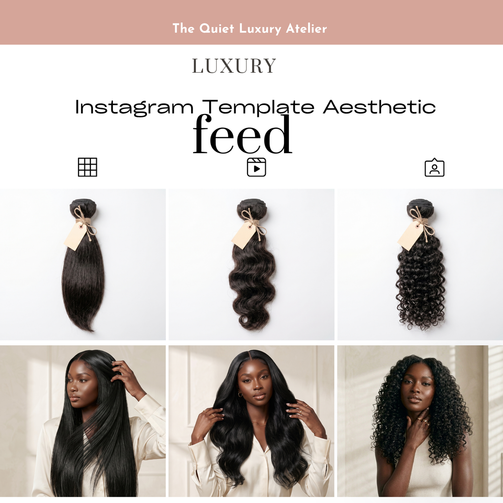 The Quiet Luxury Atelier | Editorial Wig & Hair Extension Social Media Kit