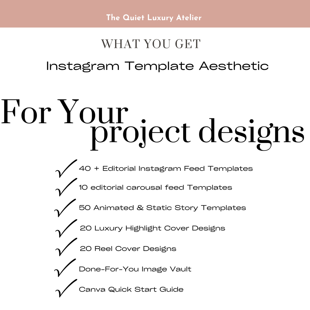 The Quiet Luxury Atelier | Editorial Wig & Hair Extension Social Media Kit